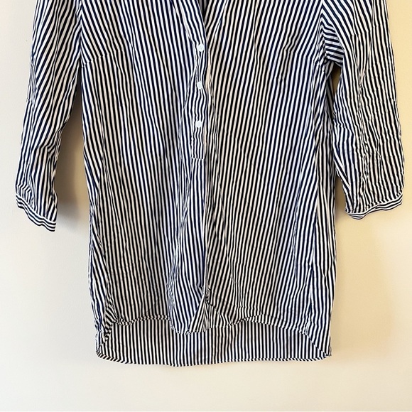 Harshman Derrington Striped Cotton Tunic Top Poplin Size Small Blue/White - Picture 6 of 12